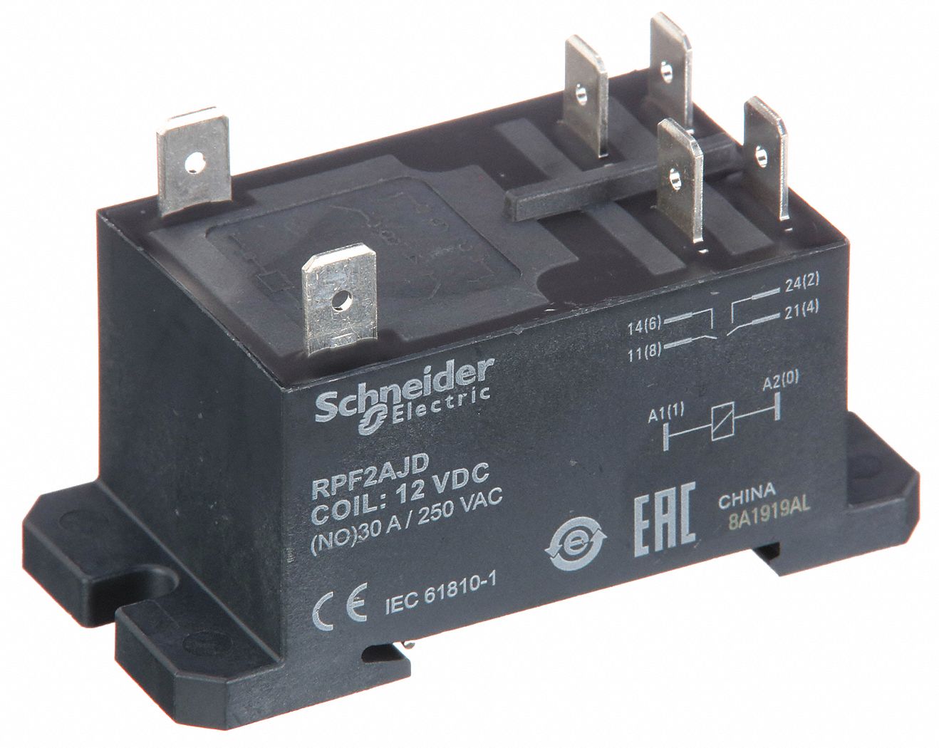 Enclosed Power Relay: DIN-Rail & Surface Mounted, 30 A Current Rating, 12V DC, DPST-NO