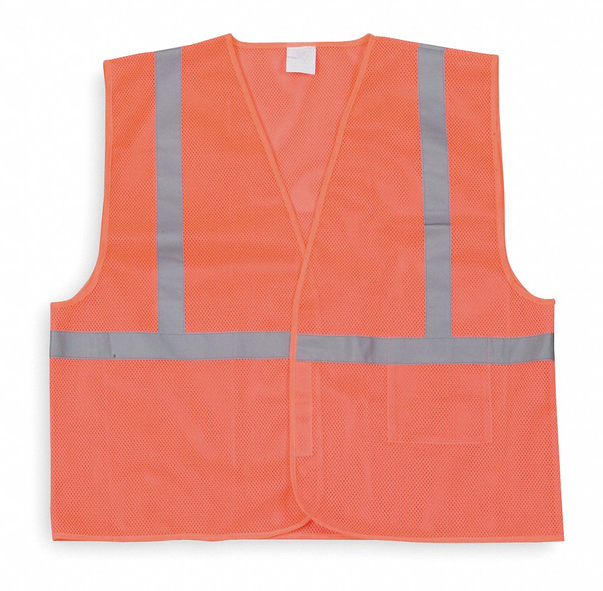 HI-VIS VEST, L, ORANGE, SOLID POLYESTER, HOOK & LOOP, SINGLE, CLASS1