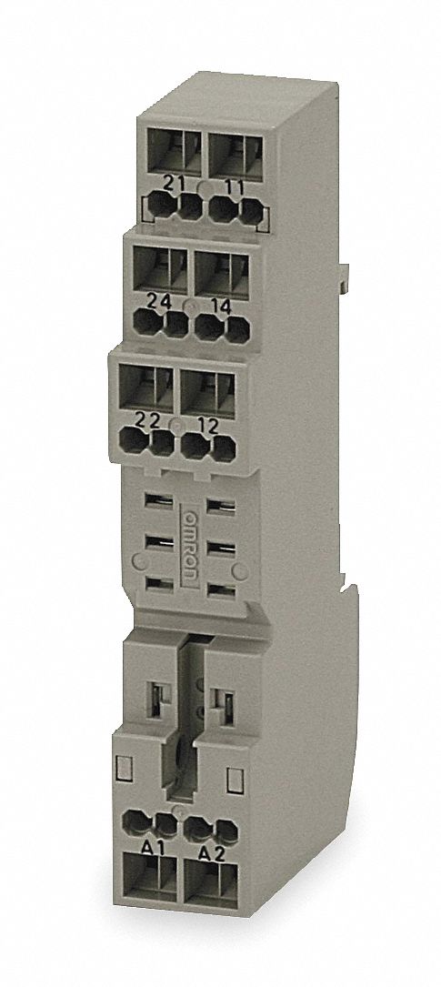 RELAY SOCKET, 10 A RATING, DIN-RAIL AND SURFACE SOCKET MOUNTING, 8 PINS, J SOCKET