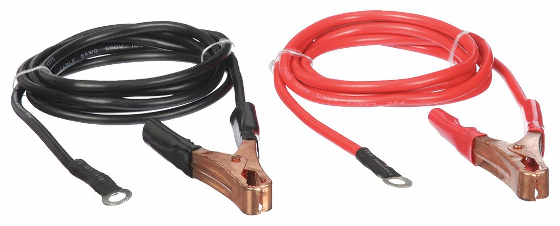 Inverter Cable: 8 AWG, 6 ft Cable Lg, 1YAY6/800 W Inverter, Battery Post Connectors