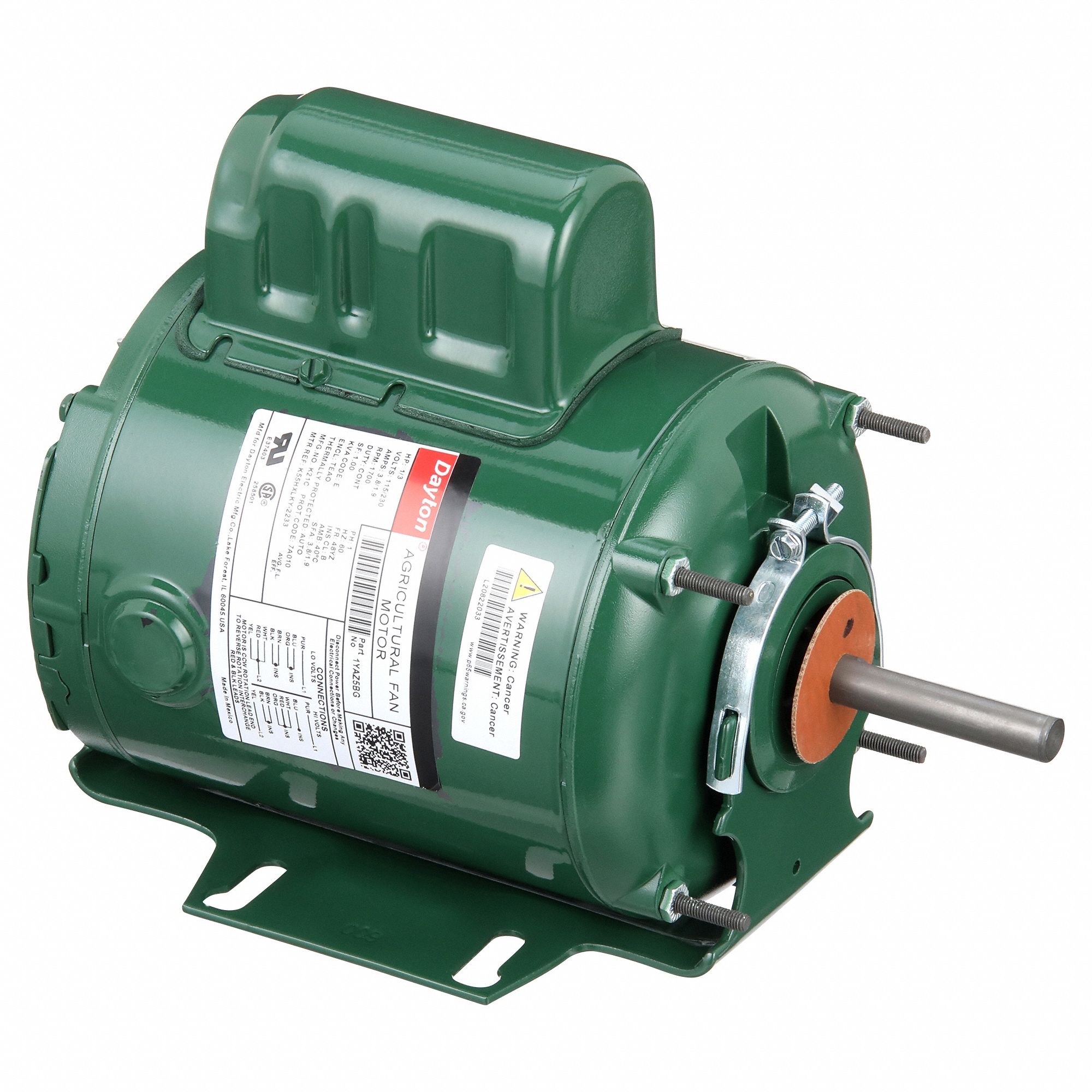 AGRICULTURAL FAN MTR,PSC,TEAO,1/3HP