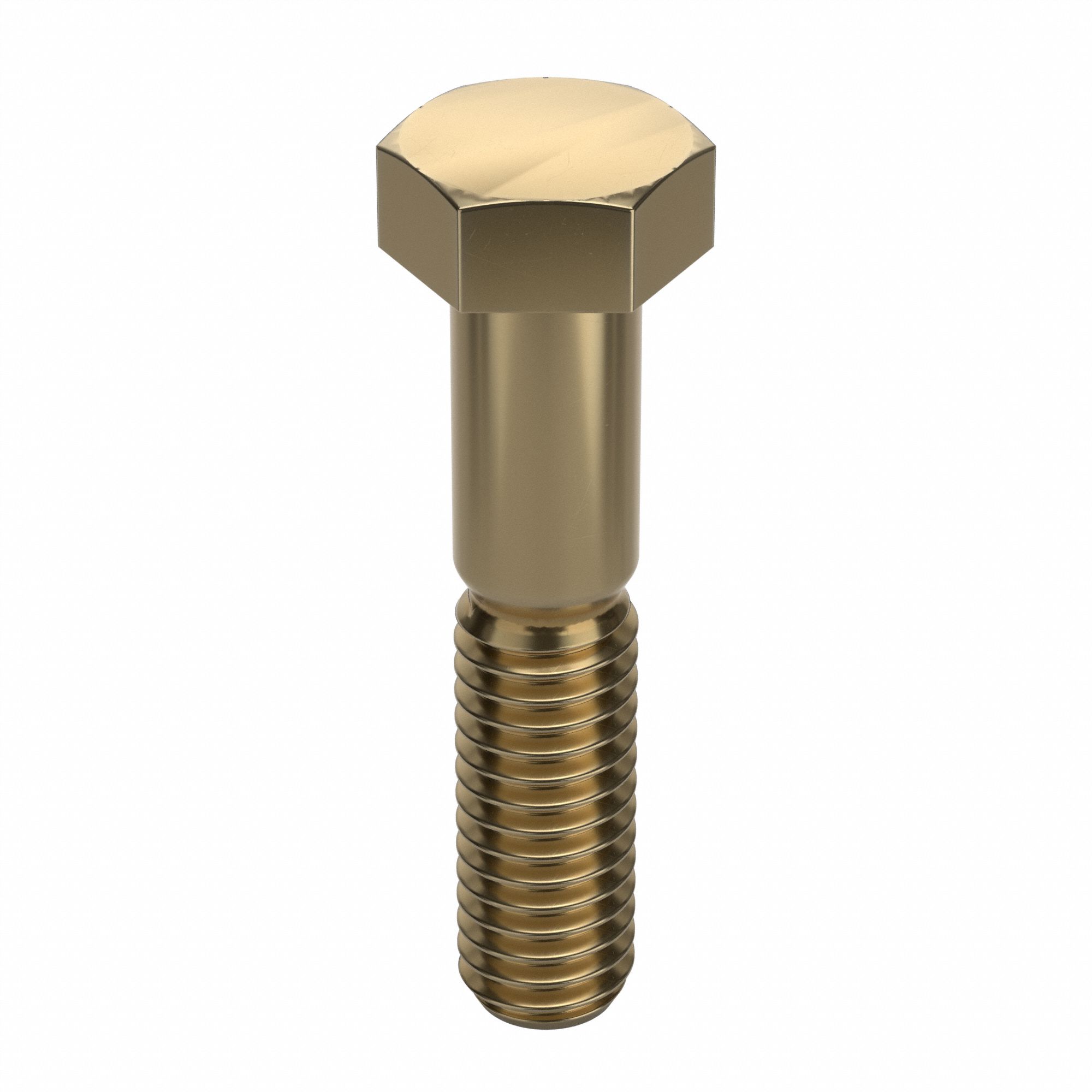 HEX HEAD CAP SCREW, BRASS, PLAIN FINISH, ¼