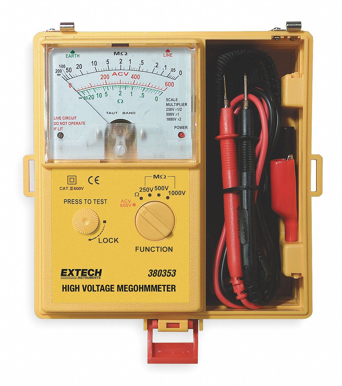 Analog Battery Operated Megohmmeter; Insulation Resistance Range 0 to