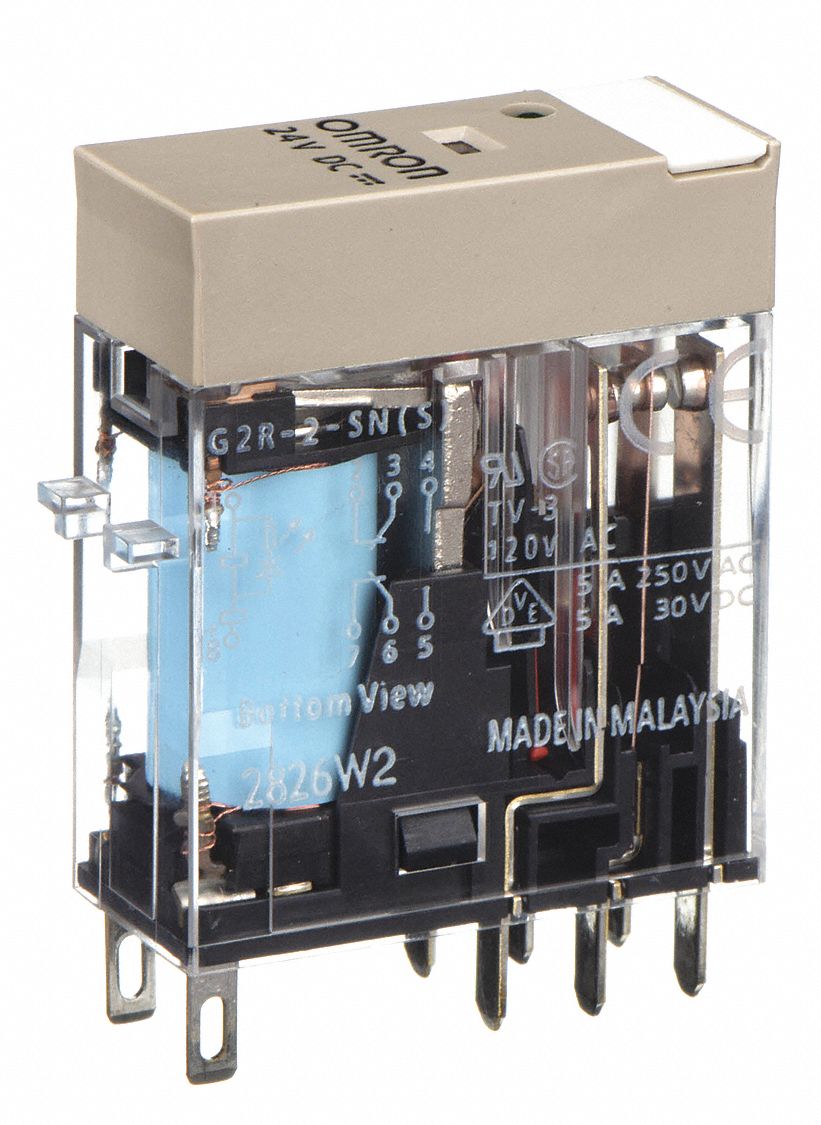 GENERAL PURPOSE RELAY, SOCKET MOUNTED, 5 A CURRENT RATING, 24V DC, 8 PINS/TERMINALS, DPDT