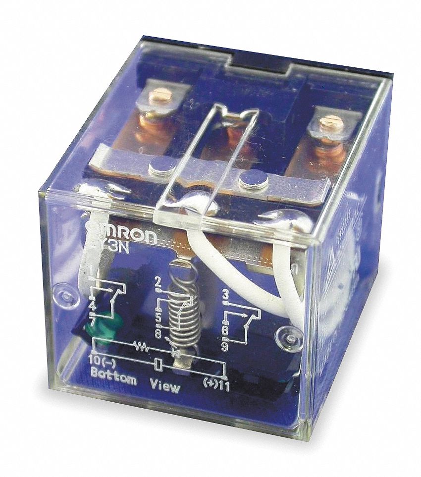 OMRON General Purpose Relay 11 Pins Relay, 3PDT, 10A 120V, 10A