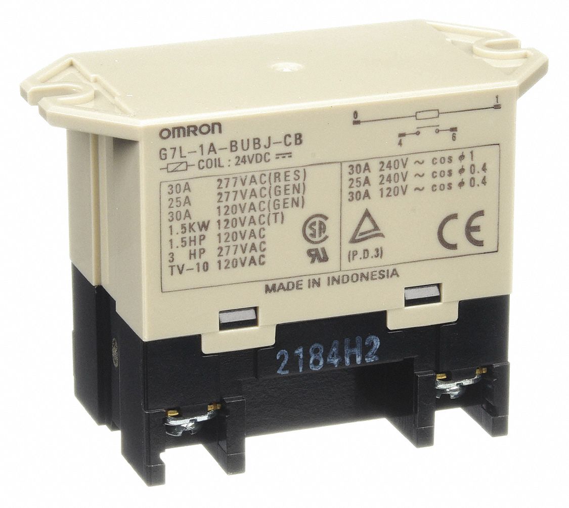 Enclosed Power Relay: Surface (Top Flange) Mounted, 30 A Current Rating, 24V DC, SPST-NO