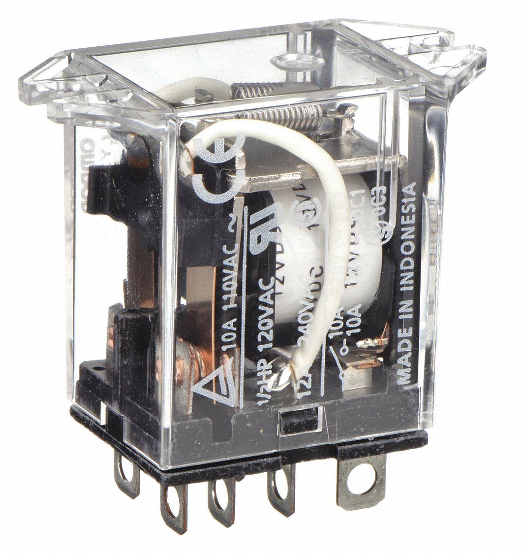 Flange Mount Relay: Surface (Top Flange) Mounted, 10 A Current Rating, 12V DC, DPDT