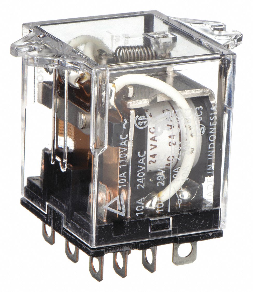 FLANGE MOUNT RELAY, SURFACE (TOP FLANGE) MOUNTED, 10 A CURRENT RATING, 24V AC, 3PDT