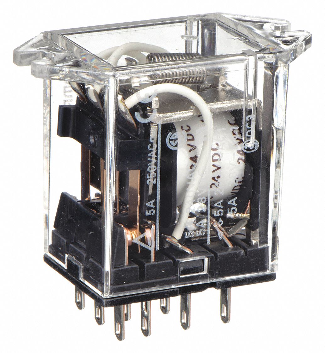 Flange Mount Relay: Surface (Top Flange) Mounted, 5 A Current Rating, 24V DC, 3PDT