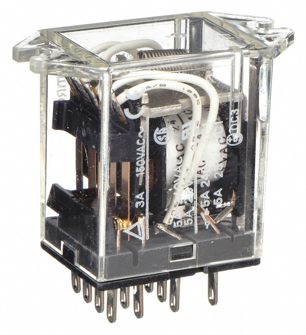 FLANGE MOUNT RELAY, SURFACE (TOP FLANGE) MOUNTED, 3 A CURRENT RATING, 24V AC, 4PDT