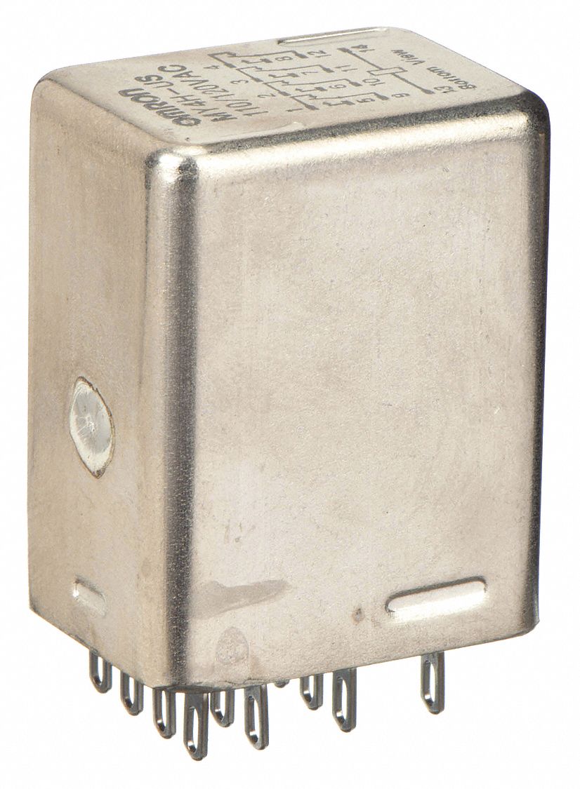 HERMETICALLY SEALED RELAY, SOCKET MOUNTED, 3 A CURRENT RATING, 120V AC, 14 PINS/TERMINALS