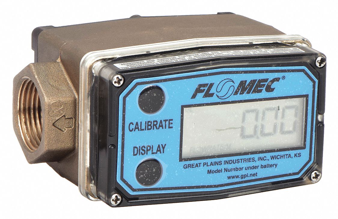FLOMEC, 1 in Connection Size, FNPT, Electronic Flowmeter 1YEA9