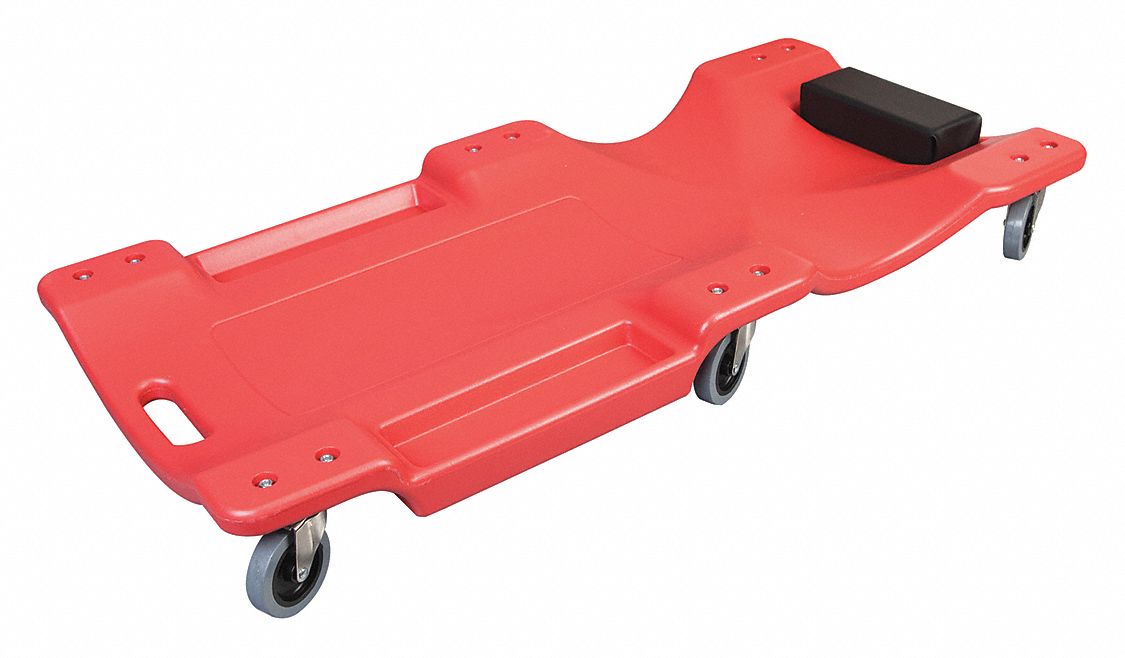 CREEPER, STANDARD-DUTY, 280 LB MAX LOAD CAPACITY, 4½ IN H RANGE, PLASTIC