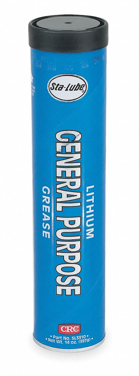 Multipurpose Grease: Lithium, Amber, 14 oz, NLGI Grade 2, 250°F Max. Op Temp.