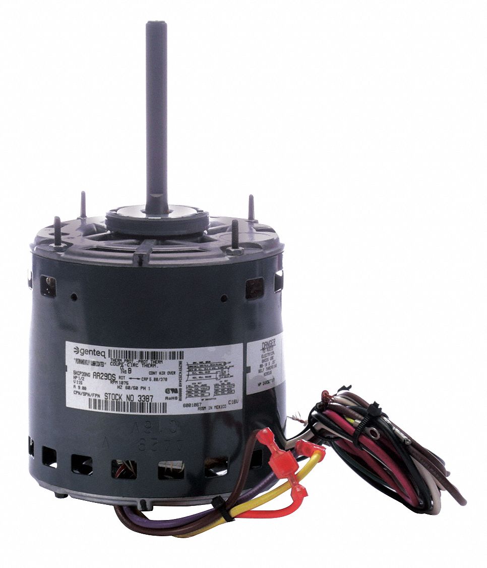 GENTEQ 1/2 HP Direct Drive Blower Motor, Permanent Split Capacitor ...