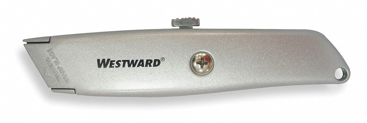 RETRACTABLE UTILITY KNIFE,6 IN.,GRAY