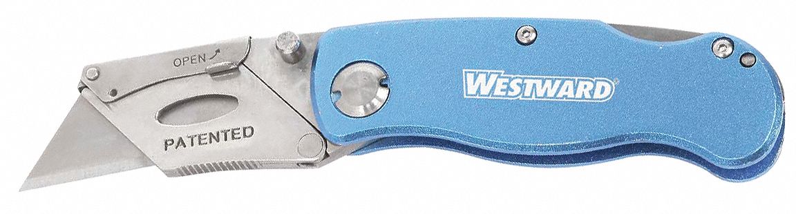 FOLDING KNIFE,6 IN,CLIP BLADE,BLUE