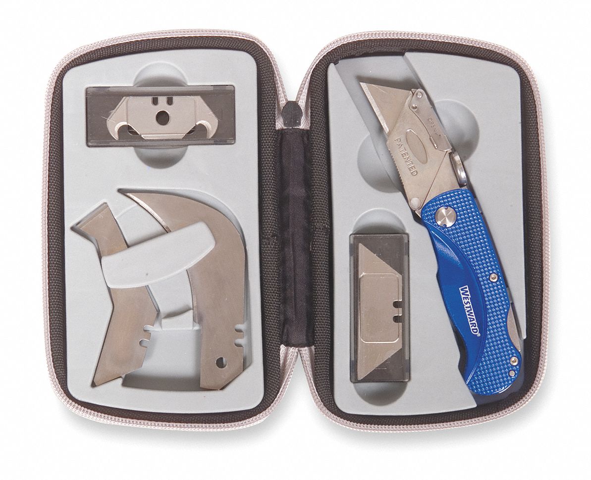 1YJE2 - Folding Knife Kit 3-1/2 in L Gray/Blue