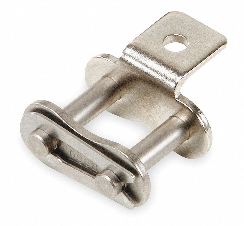 TSUBAKI Attachment Link 80 Industry Chain Size, Nickel Plated Steel, 1