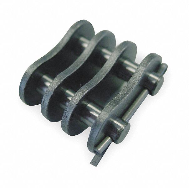 Clevis Connector: BL544, 4 x 4, 5/8 in Pitch, 0.888 in Chain Overall Wd, Steel, 5 PK