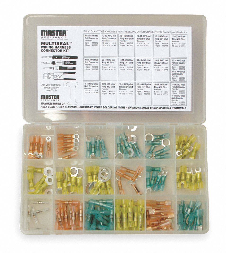 MASTER WIRE CONNECTORS & TERMINALS ASSORTMENT KIT ALL TYPES USA MADE 2400 PCS 
