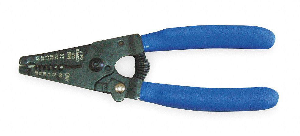 WIRE STRIPPER, 20 AWG TO 10 AWG, 10 AWG/12 AWG/14 AWG/16 AWG/18 AWG/20 AWG, 6¼ IN OVERALL L