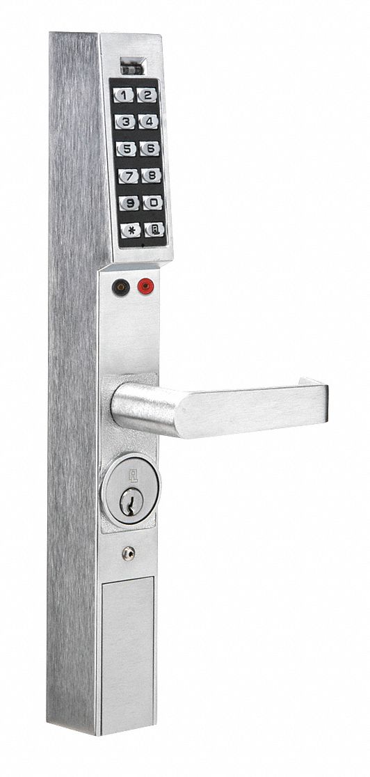 ELECTRONIC LOCK,BRUSHED CHROME,12 BUTTON