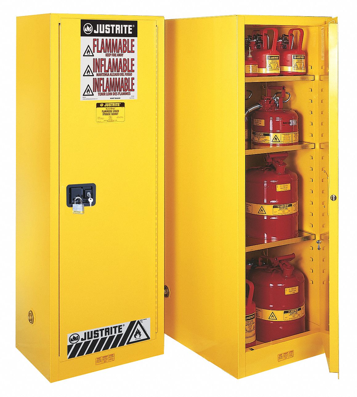 JUSTRITE 22 gal Flammable Manual Safety Door Type, 65