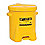 Yellow Polyethylene Oily Waste Can, 6 gal. Capacity, Foot Operated Self Closing Lid Type