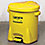 Yellow Polyethylene Oily Waste Can, 14 gal. Capacity, Foot Operated Self Closing Lid Type