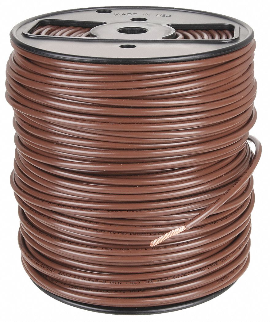 MACHINE TOOL WIRE, 10 AWG WIRE SIZE, BROWN, 500 FT LENGTH