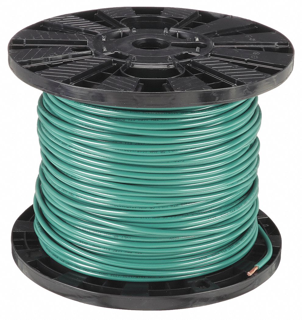 MACHINE TOOL WIRE, 8 AWG WIRE SIZE, GREEN, 500 FT LENGTH