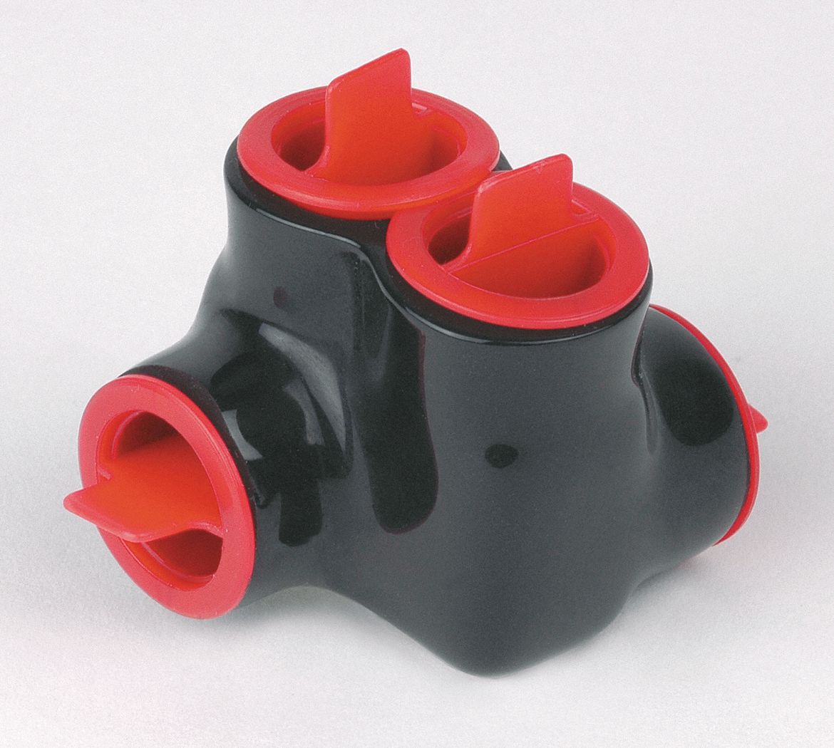 Multitap Connector: 2 Port, Double-Sided Entry, 14 AWG – 2/0 AWG Wire Size, Black