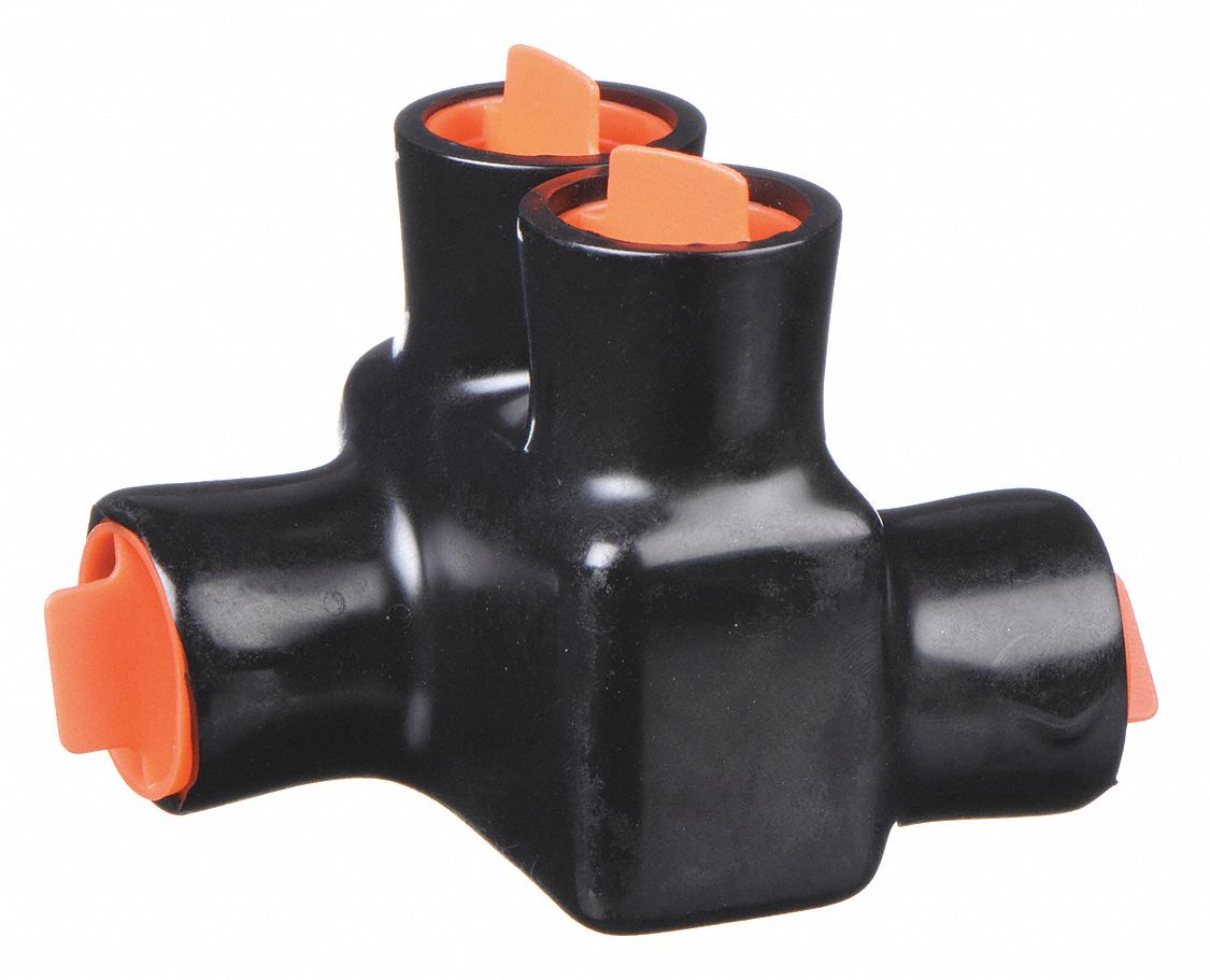 Multitap Connector: 2 Port, Double-Sided Entry, 10 AWG – 250 kcmil Wire Size, Black