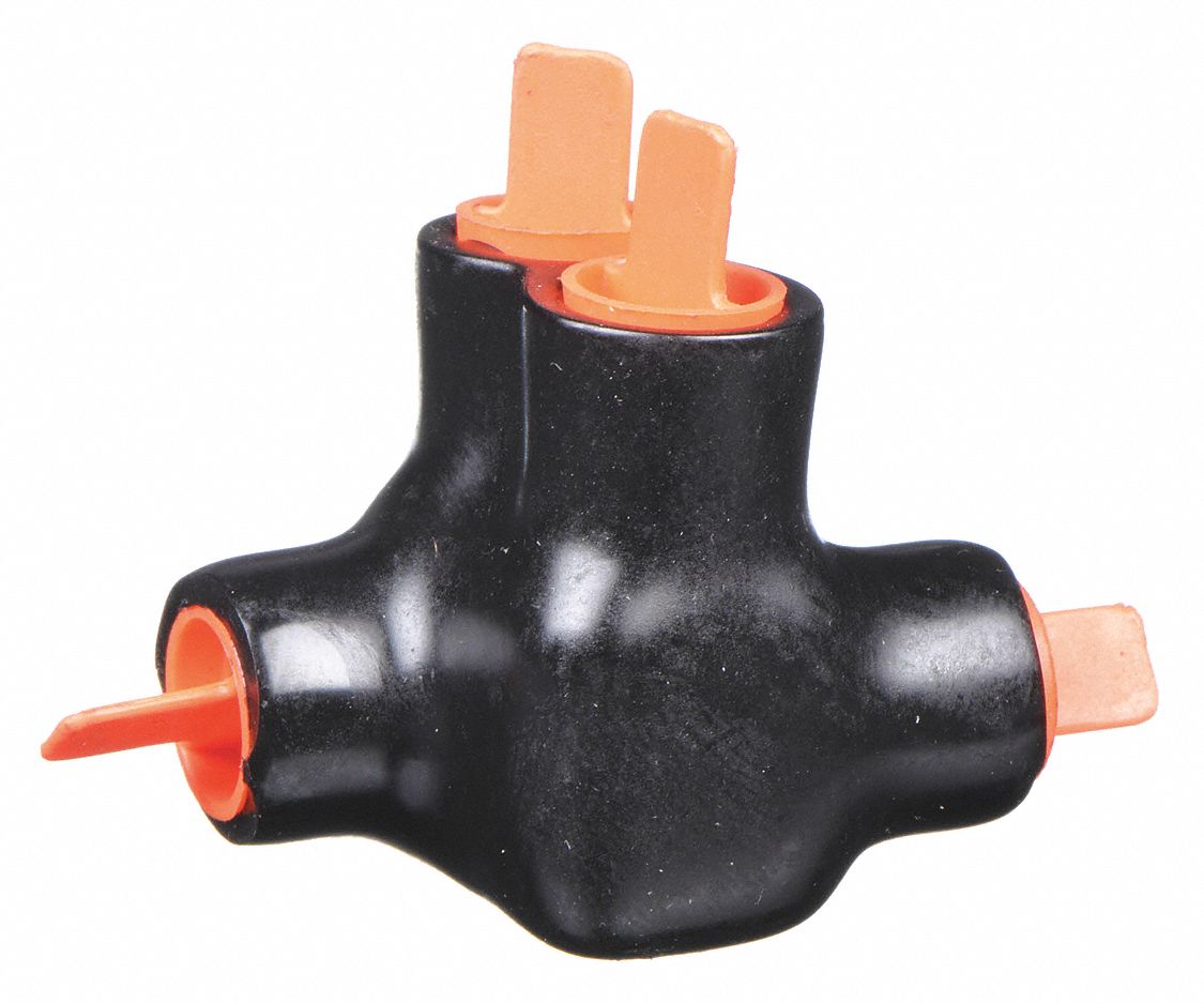 Multitap Connector: 2 Port, Double-Sided Entry, 14 AWG – 4 AWG Wire Size, Black