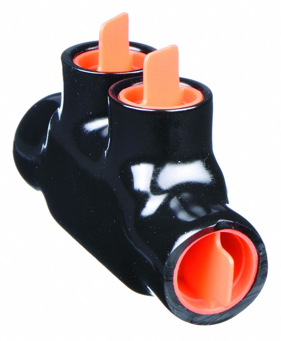 Multitap Connector: 2 Port, Double-Sided Entry, 14 AWG – 1/0 AWG Wire Size, Black