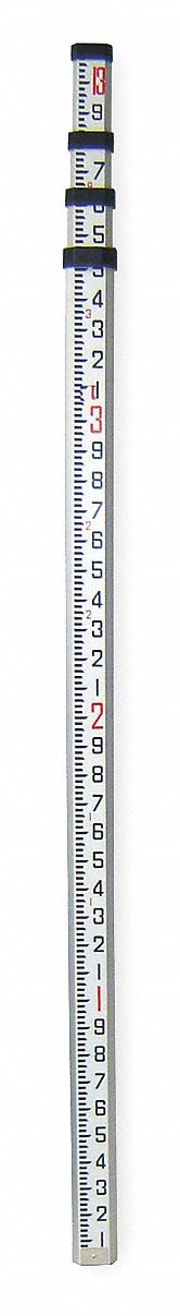 TELESCOPING LEVELING ROD,ALUMINUM,13 FT