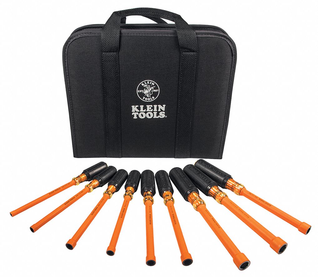 KLEIN TOOLS Hollow Shank Nut Driver Set SAE, 9 3/4 to 11 3/8 in, 6 in