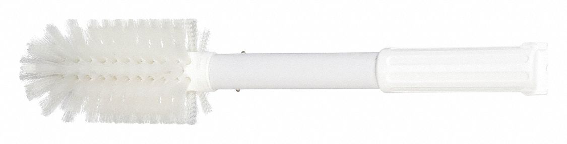VALVE AND FITTING BRUSH, STRAIGHT HANDLE, POLYESTER BRISTLE, WHITE, 3 IN BRUSH DIA