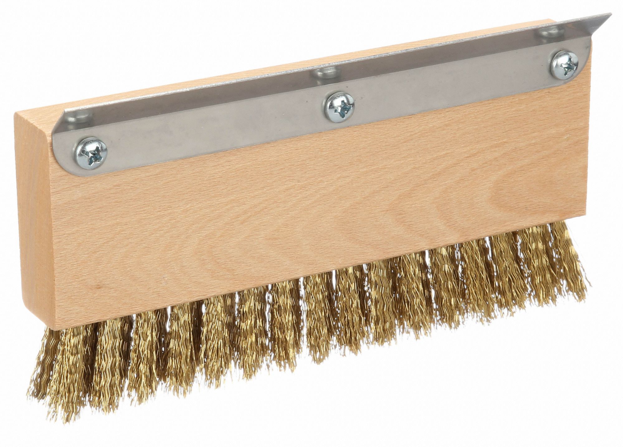 TOUGH GUY 42 inL Brass Long Handle Oven/Grill Brush and Scraper, Brown