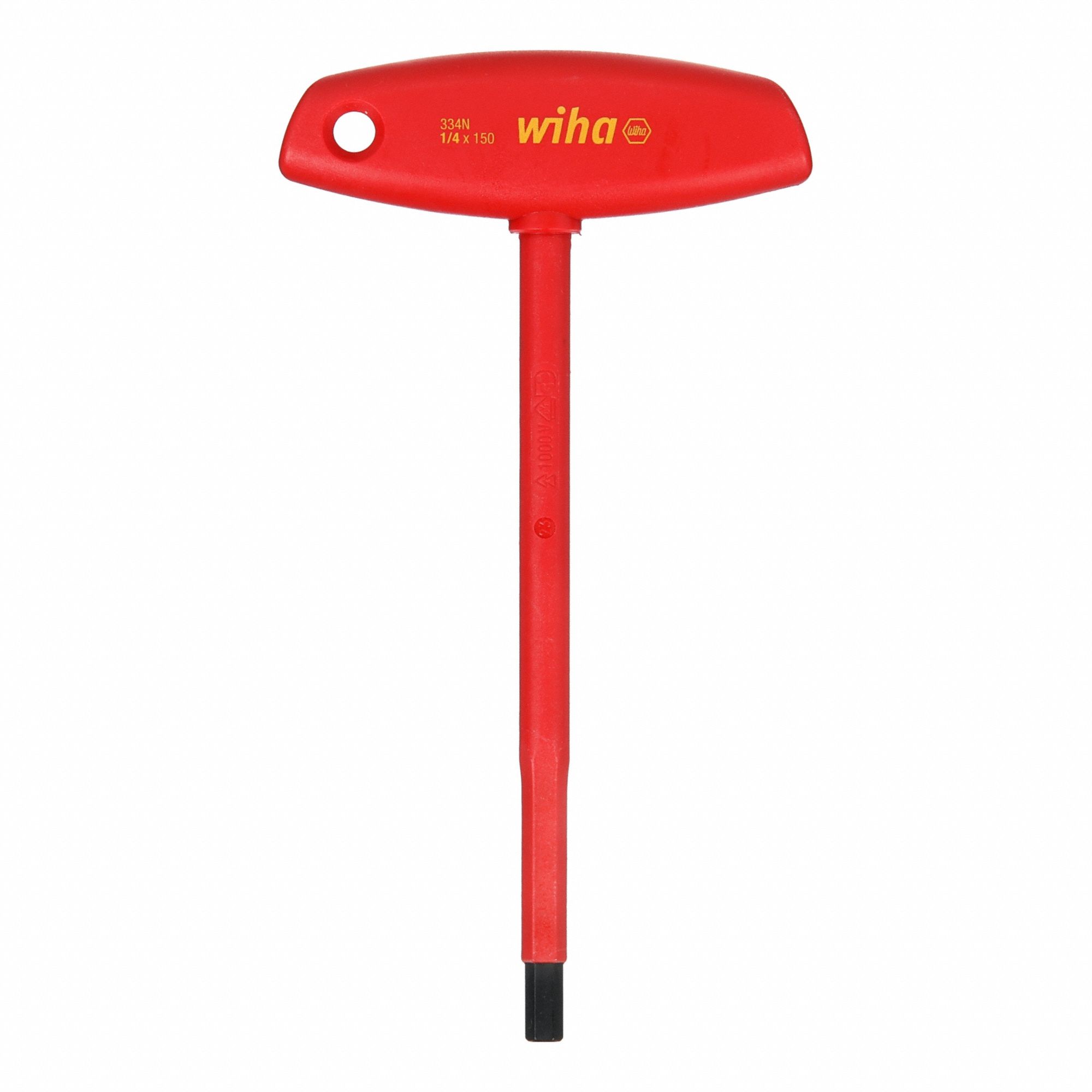 Hex Key: 0 Ball Ends, 1/4 in Tip Size, SAE, Long, Chrome Vanadium Molybdenum, Black Oxide, T