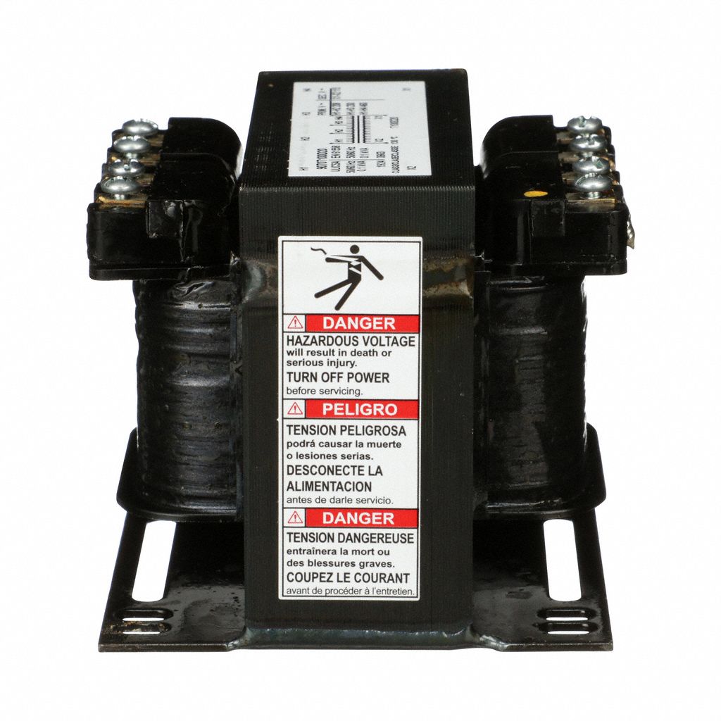 Control Transformer: 208V AC/230V AC/460V AC, 115V AC, Foot, 100 VA, Single Phase