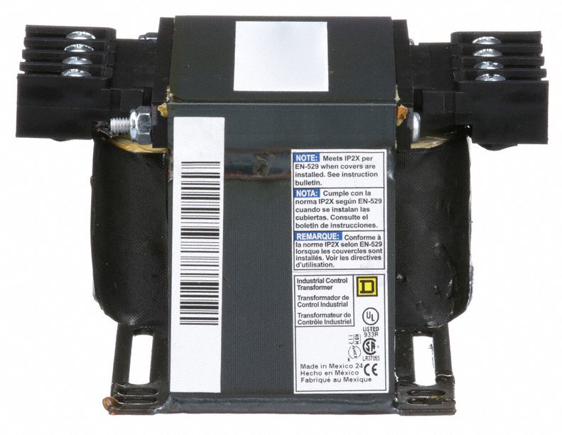 Control Transformer: 208V AC, 120V AC, Foot, 250 VA, Single Phase