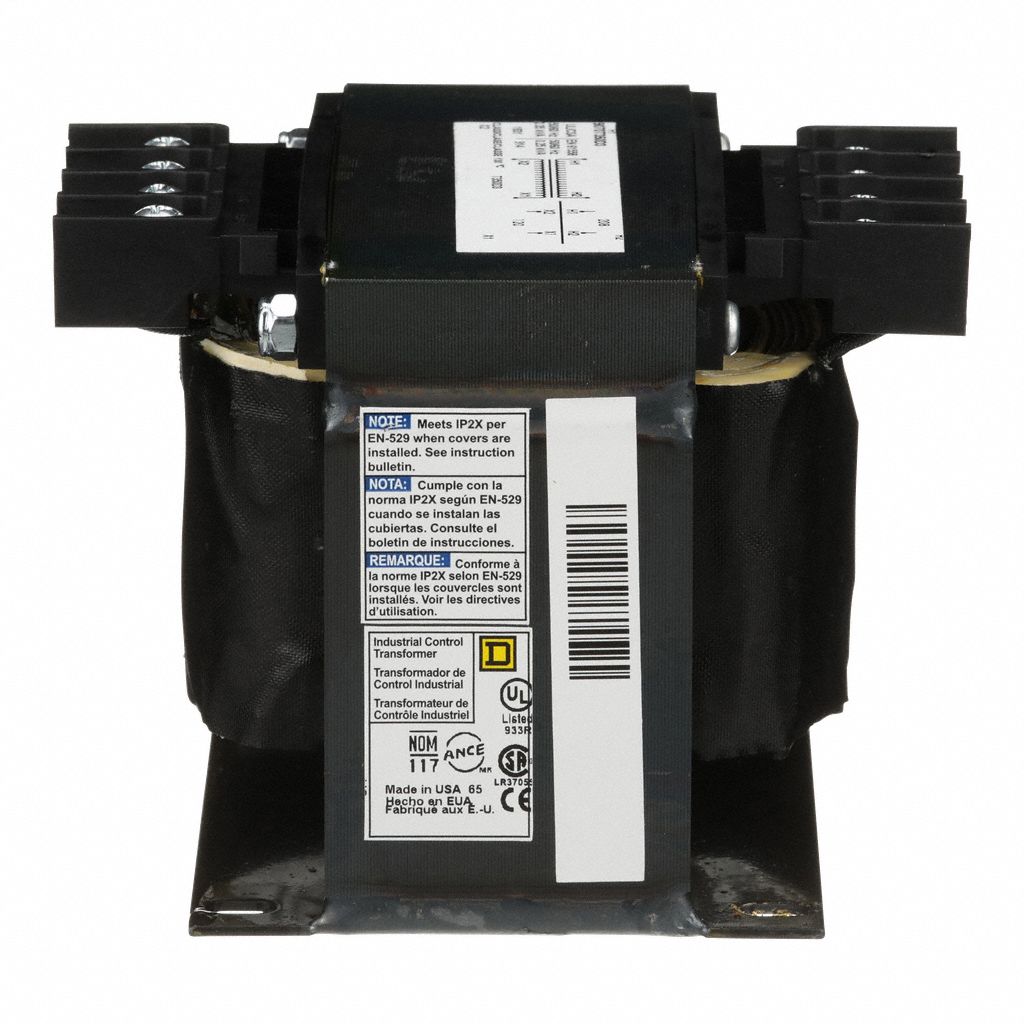 Control Transformer: 208V AC, 120V AC, Foot, 350 VA, Single Phase
