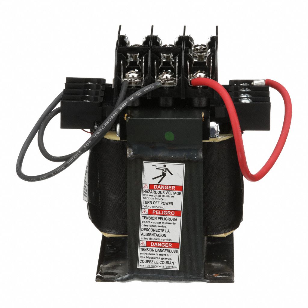 SQUARE D Control Transformer: 208V AC, 120V AC, Foot, Top Mounted Fuse ...