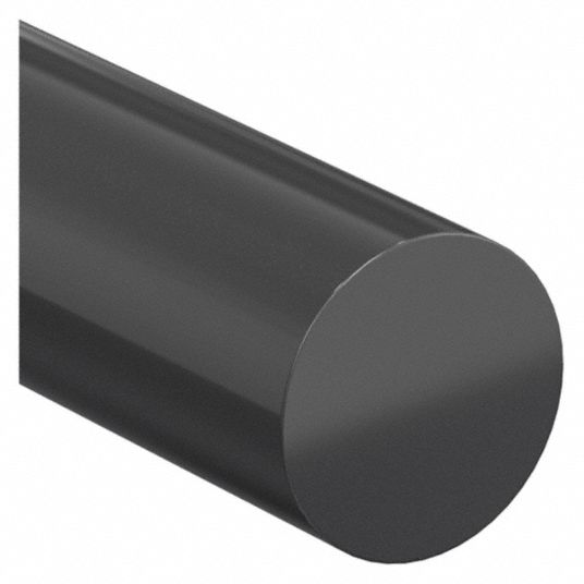 Plastic Rod: 6 ft Plastic Lg, Black, Opaque, 5,800 psi Tensile Strength, No  Break, -22° to 180°F