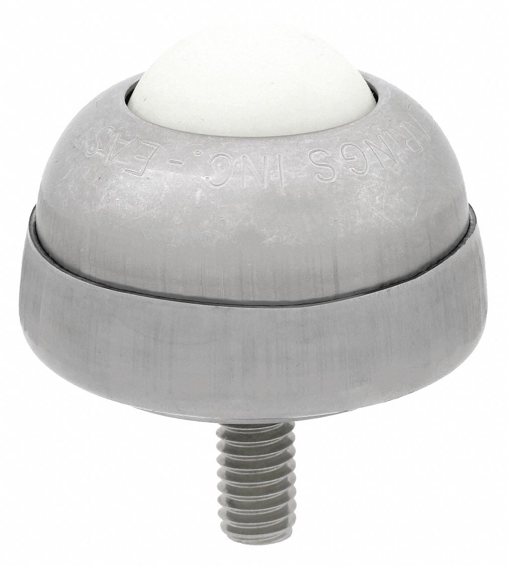 Ball Transfer: 1 in Ball Dia - Ball Transfer, 35 lb Ball Load Capacity, 1 3/8 in Projection, Nylon