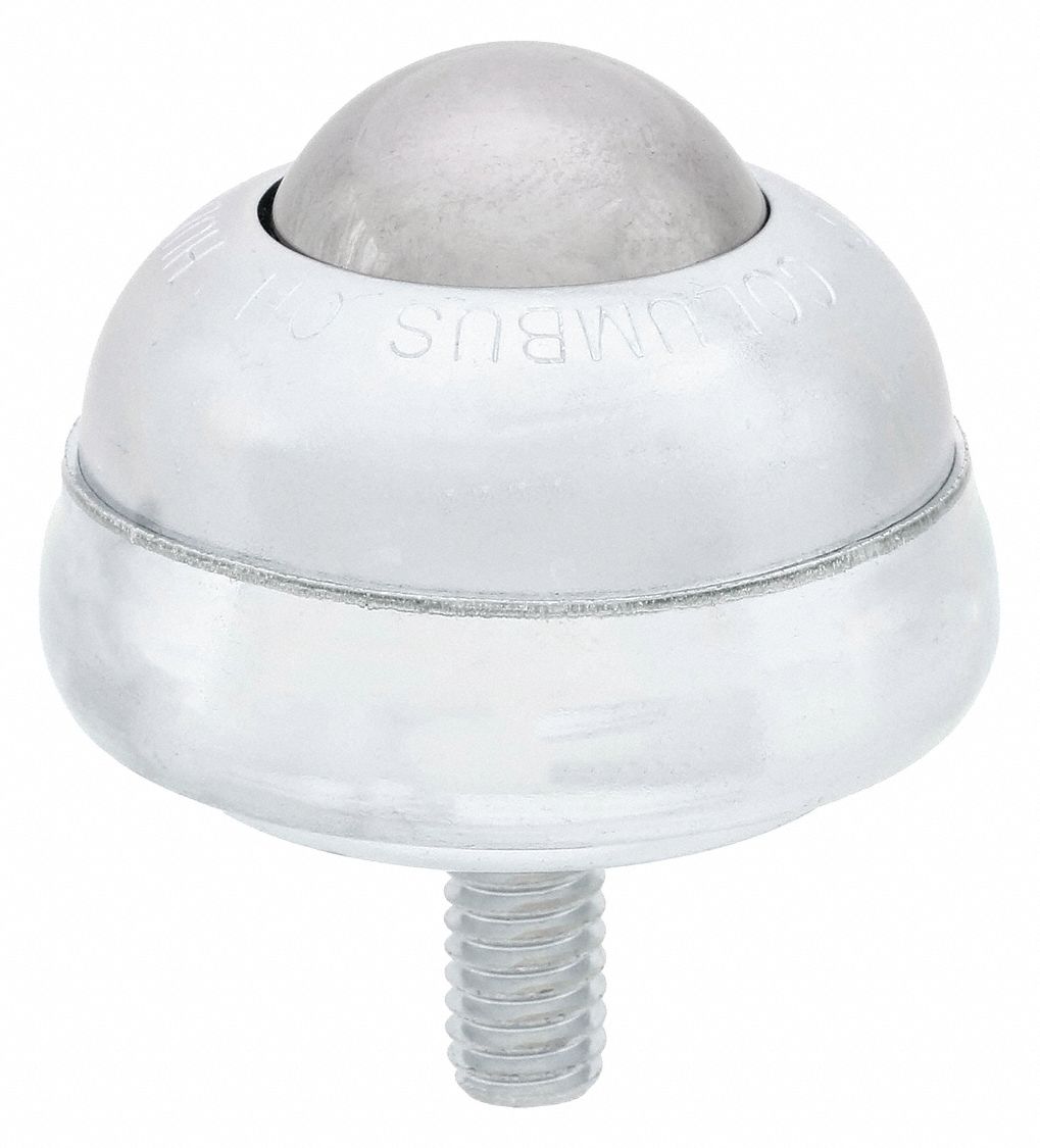 Ball Transfer: 1 in Ball Dia - Ball Transfer, 75 lb Ball Load Capacity, 1 3/8 in Projection