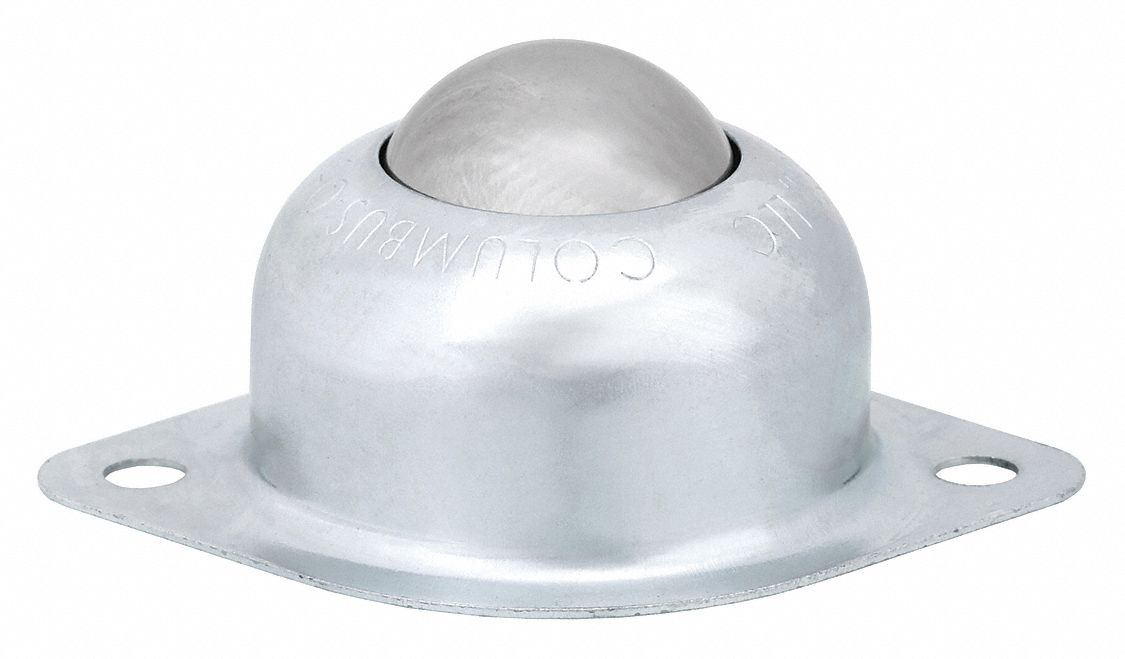 Ball Transfer: 1 in Ball Dia - Ball Transfer, 75 lb Ball Load Capacity, 1 3/16 in Projection