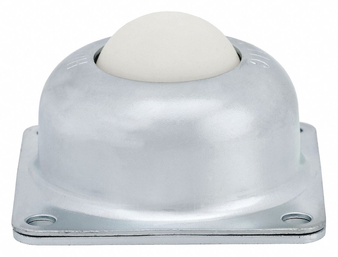 Ball Transfer: 1 1/2 in Ball Dia - Ball Transfer, 125 lb Ball Load Capacity, 1 3/16 in Projection